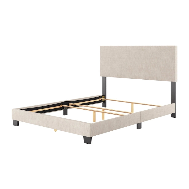 Upholstered Modern Queen Bed, Box Spring Required