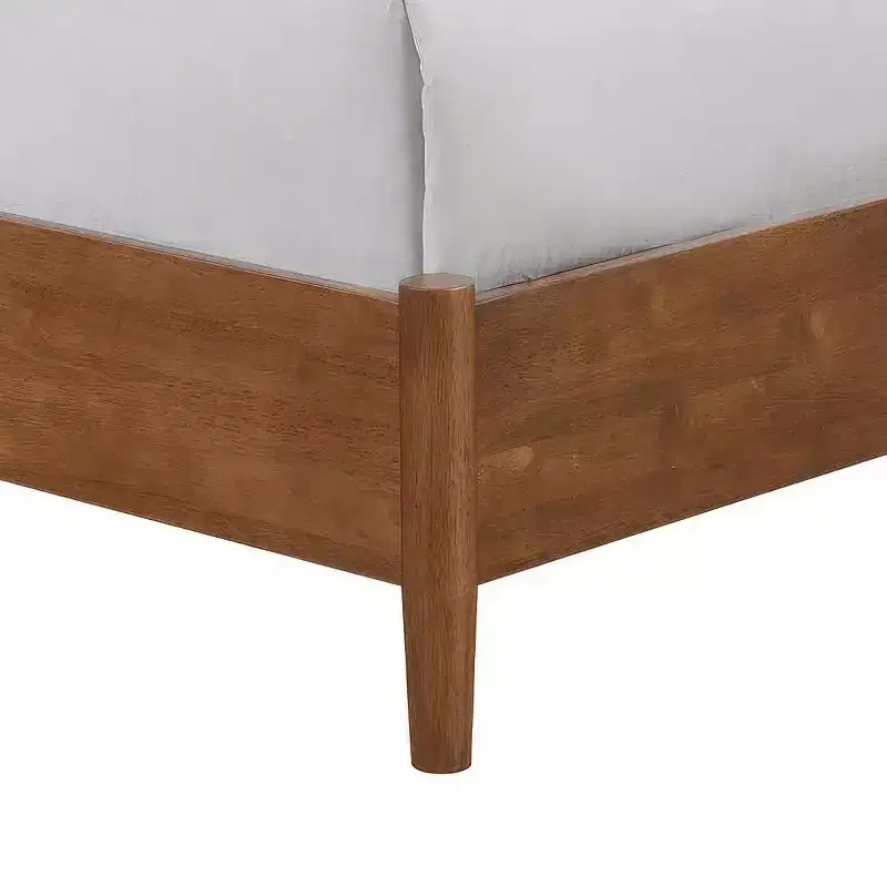 HOMES: Inside + Out 3pc Full Riverstone Mid-Century Modern Bedroom Set with 2 Nightstands Walnut