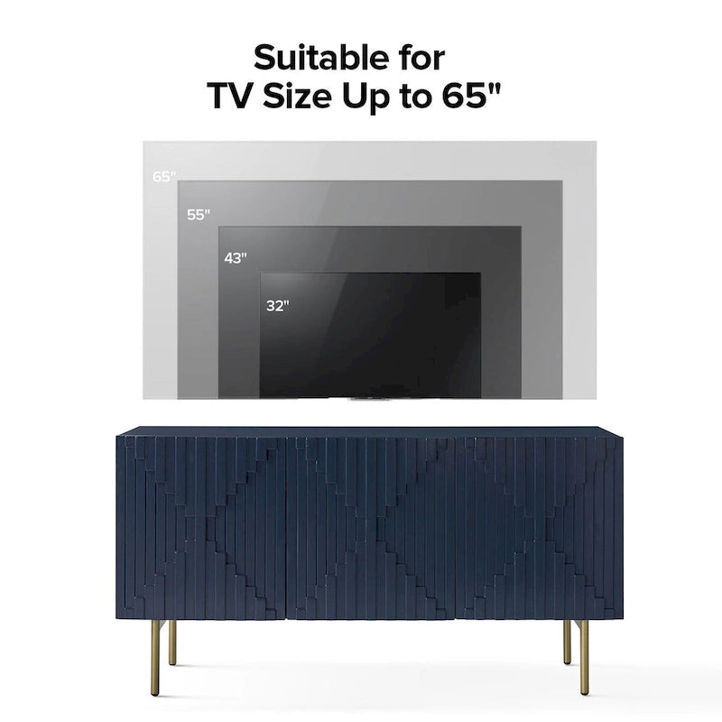 Modern 58 Wide Sideboard with Cable Management & Adjustable Feet