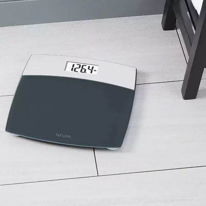 Taylor Glass Digital Bathroom Scale with Brushed Stainless Steel 