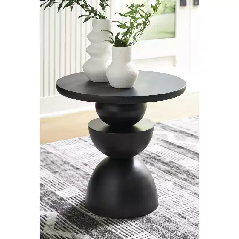 Accent Table - Bronze-Tone Metal Finish, Modern Industrial Design