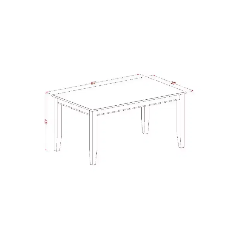 Dinette Set - Kitchen Table with 6 Chairs - Solid Wood Dining Room Set