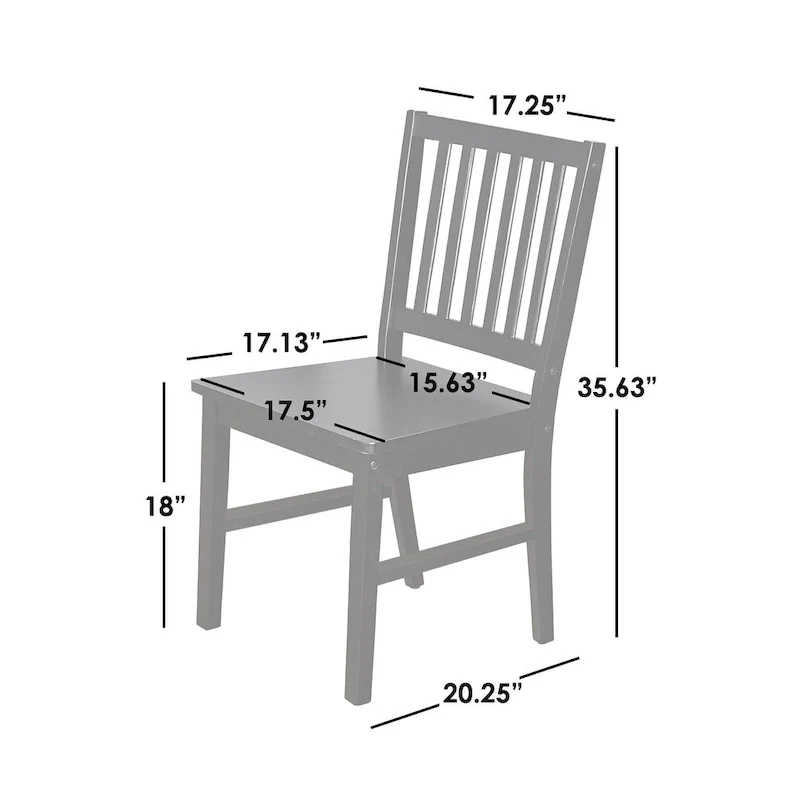 Set of 4 Solid Wood Slat-Back Dining Chairs, Sturdy Frame, Classic Design, Easy Assembly