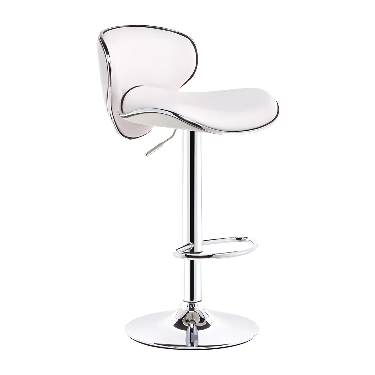 360掳 Swivel Faux Leather Bar Stools Adjustable Height Bucket Seat