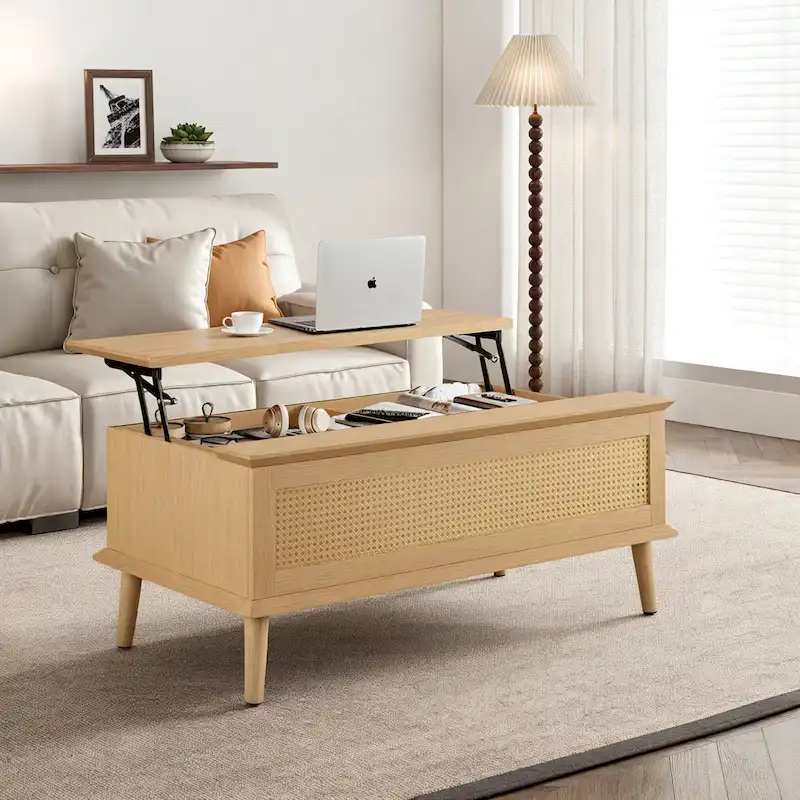 Chelsea Square Teagan Rattan Lift-Top Coffee Table with Storage - 42 x 17