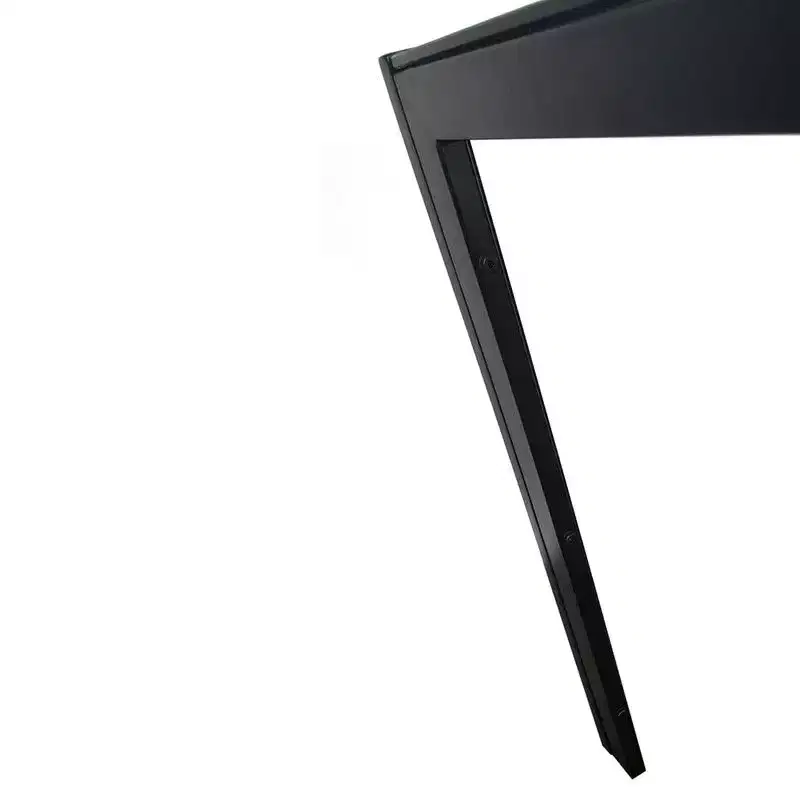 Rectangular Glass Top Dining Table with Metal Frame, Seats 4