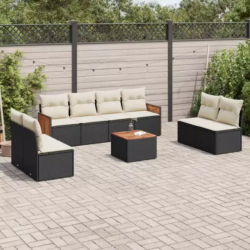 vidaXL Garden Sofa Set PE rattan Modular Adjustable Feet