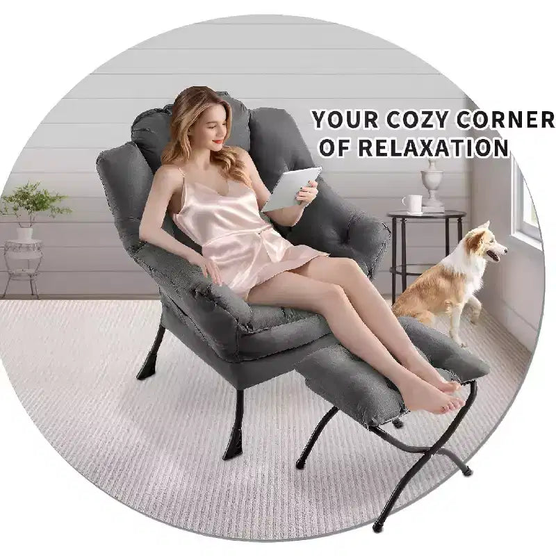 Modern Lounge Chair - Slim Profile Armchair for Small Spaces