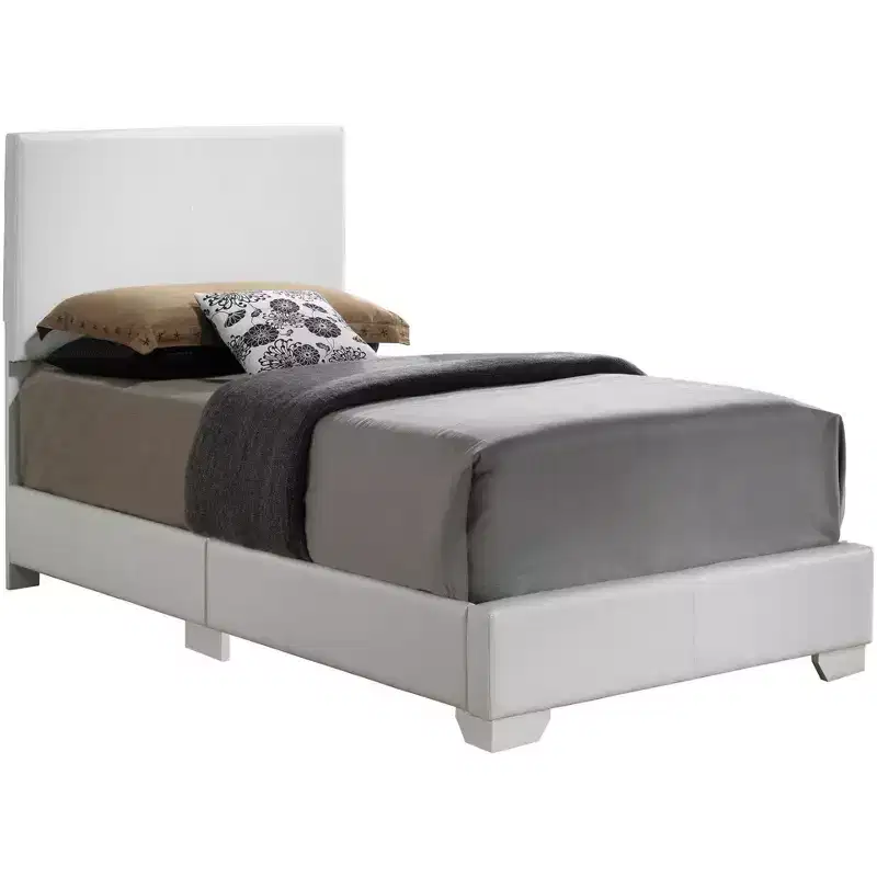 Passion Furniture Aaron Upholstered Twin Panel Bed