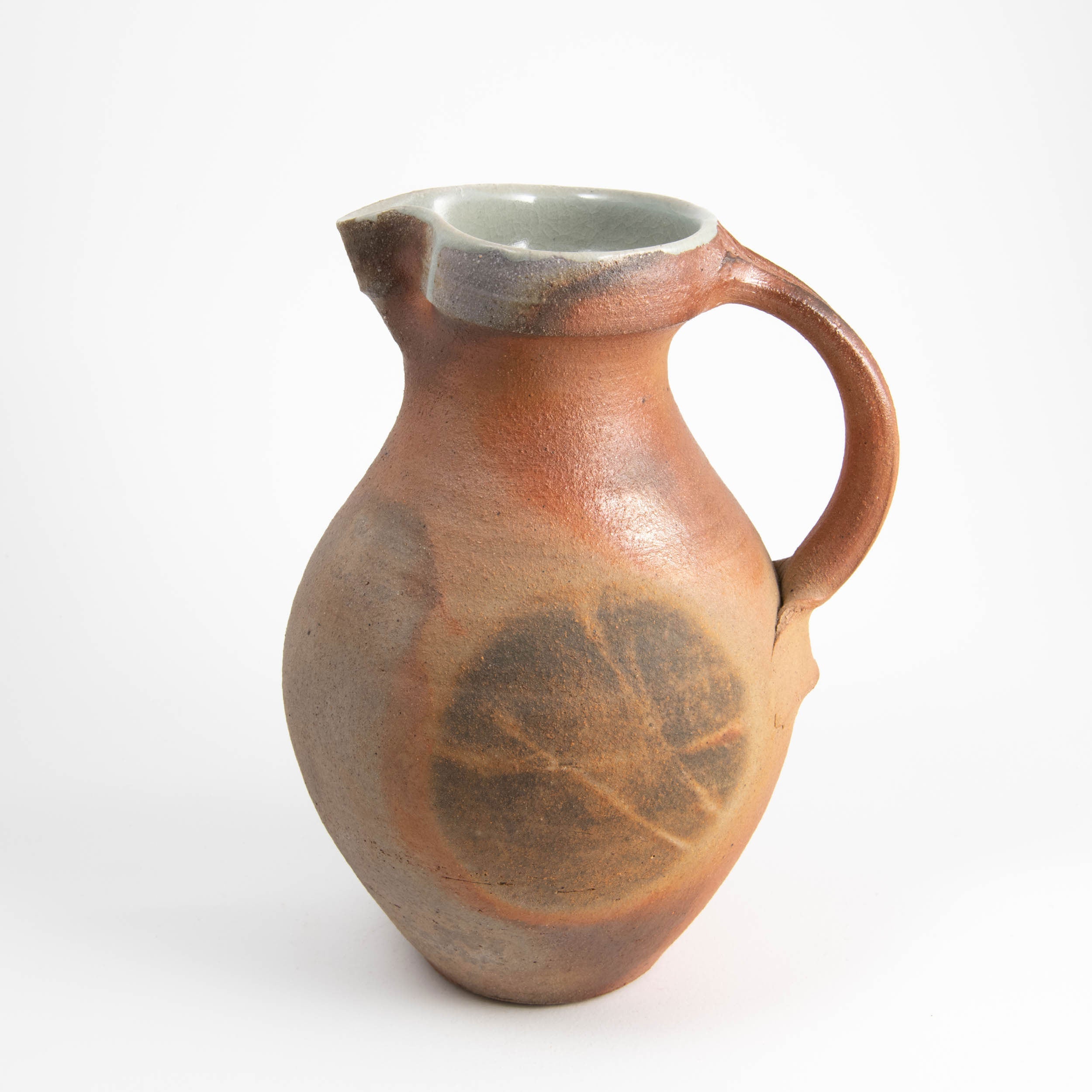 Celadon Wadding Wood Fired Round Devon Jug