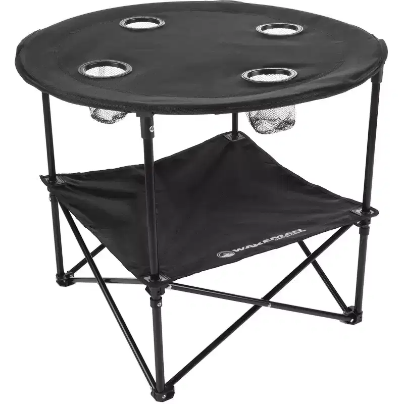 Wakeman Outdoors Folding Camping Table, Black