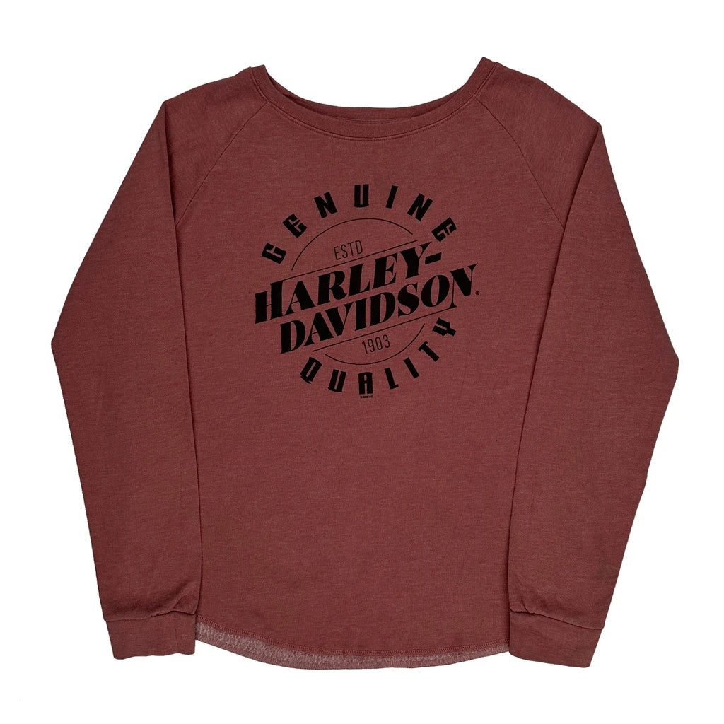 Graphic Long Sleeve T-Shirt Women's Regular Fit Round Neck Red Cotton Blend
