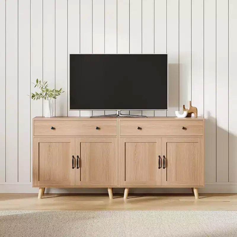 Acekool TV Stand Storage Cabinet, Media Console Organizer for Living Room or Office