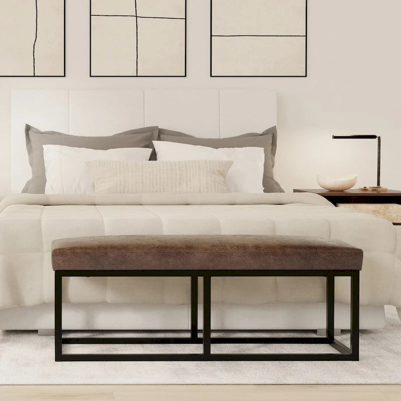 44 inch Wide Contemporary Rectangle Ottoman Bench - 14.6 D x 44 W x 18.5 H