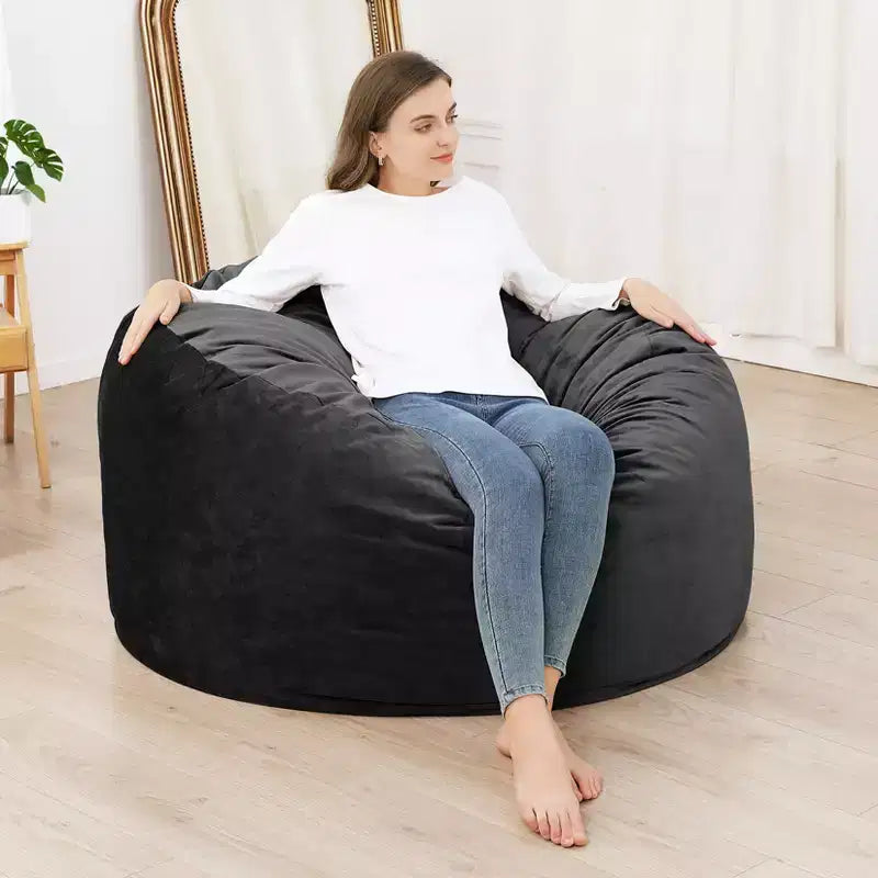 4 Ft Large Bean Bag Chair for Adults & Teens - Shredded Foam Fill, Soft Velvet Fabric