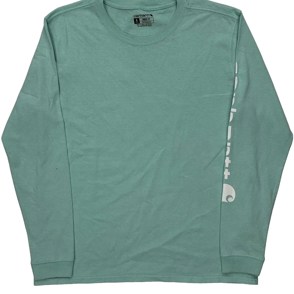 Long Sleeve T-Shirt - Women's Medium Green Cotton