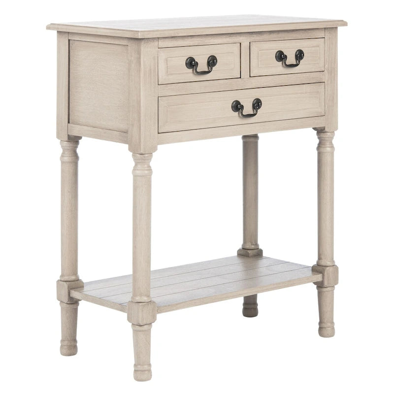 3-Drawer Console Table with Open Bottom Shelf