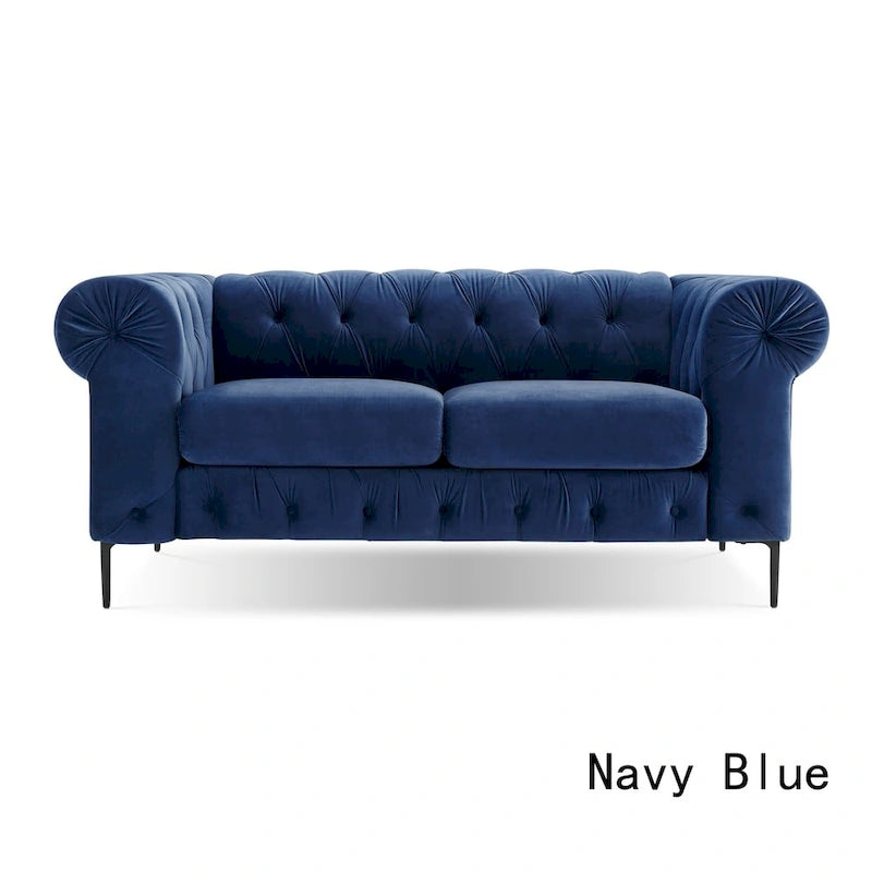 Tufted Velvet Chesterfield Loveseat Sofa