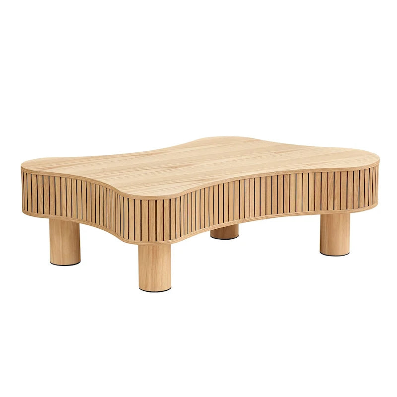42.52 Inch Modern Wooden Drum Coffee Table