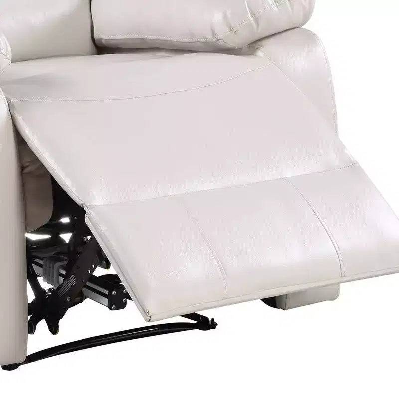 39 Power Recliner Accent Chair, Beige Faux Leather