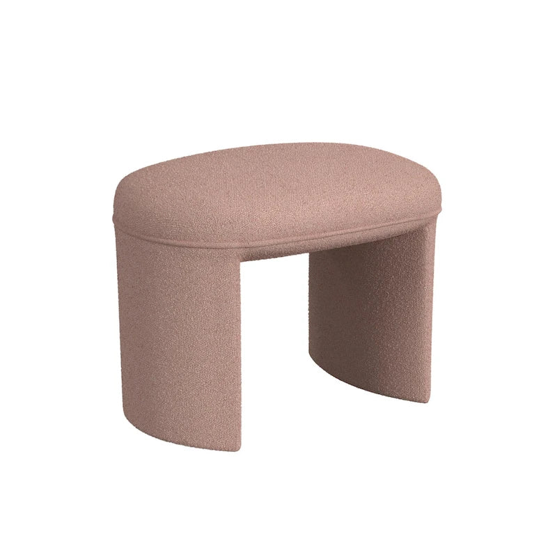 Modern Upholstered Ottoman with Boucle and Velvet Fabric Options