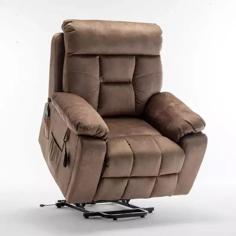 Electric Lift Massage Recliner With Heating Function And Side Pocket - ModernLuxe