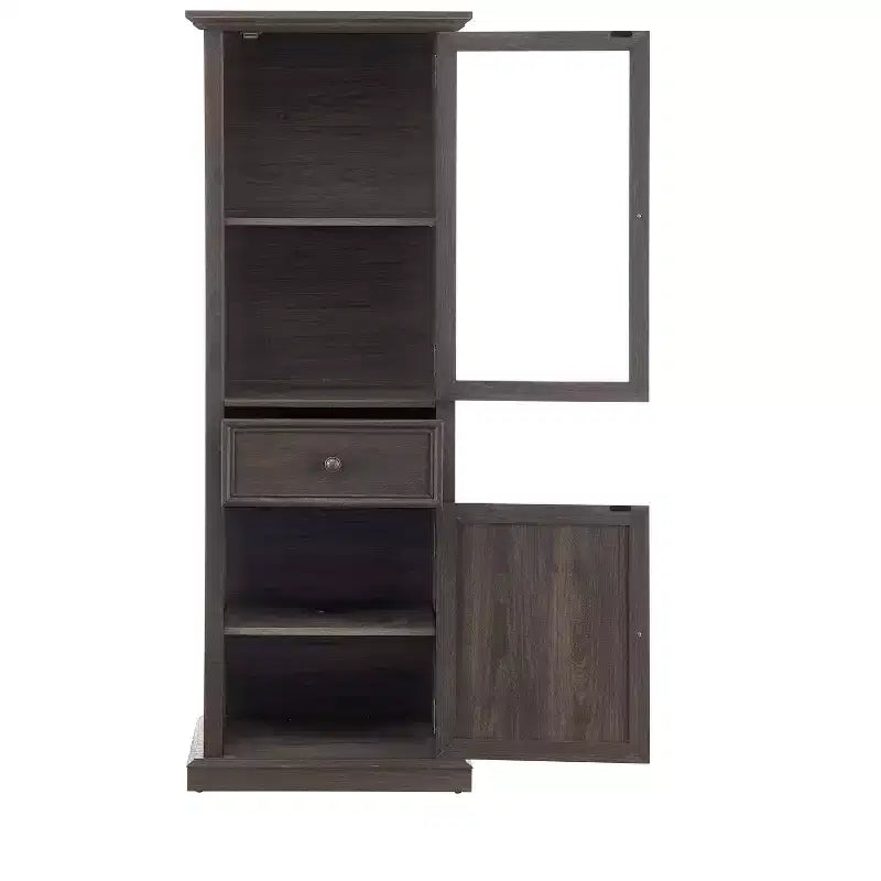 Modern Tall Storage Cabinet with Glass Doors & Shelves-Versatile Freestanding Sideboard with Drawer for Living Room,Kitchen,Dining Room,&Office