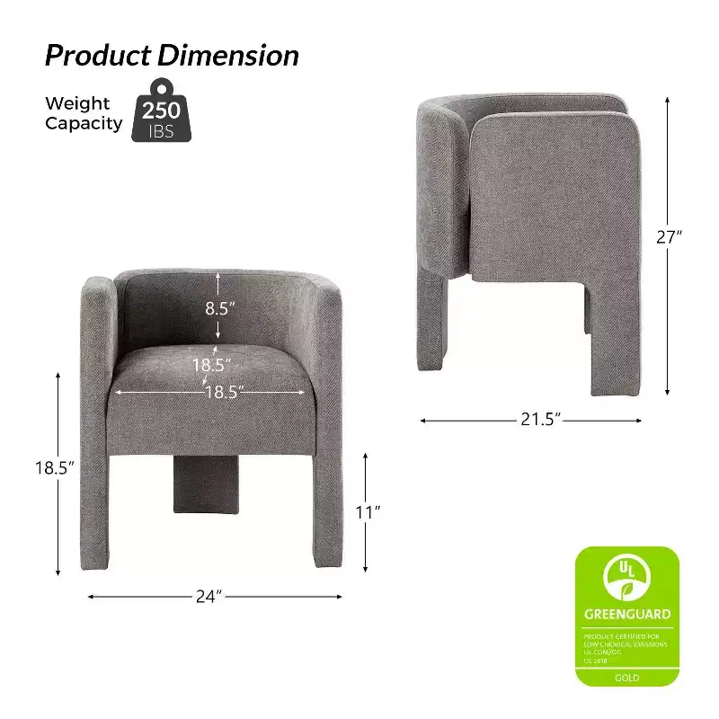 Elias Dining Chair with Three-legged Design Set of 6 ART OF LIVING DESIGNS