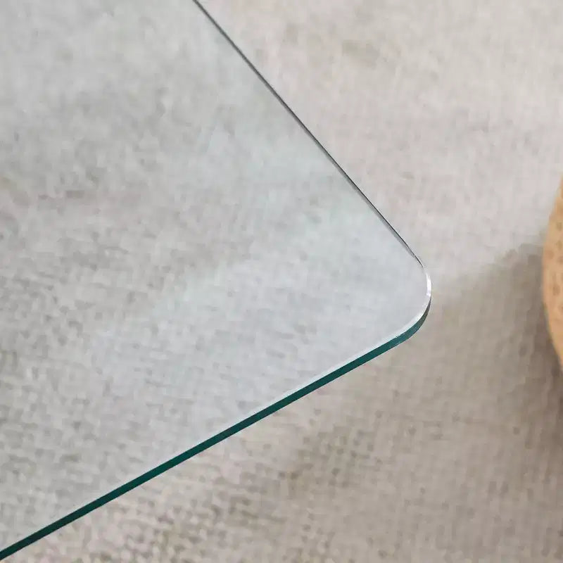 Ring-Base Glass Coffee Table with MDF Base