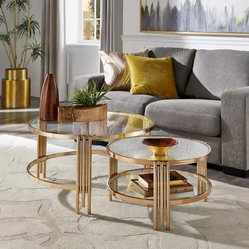 Cusco Nesting Coffee Table - Champagne Gold/Mirror - iNSPIRE Q
