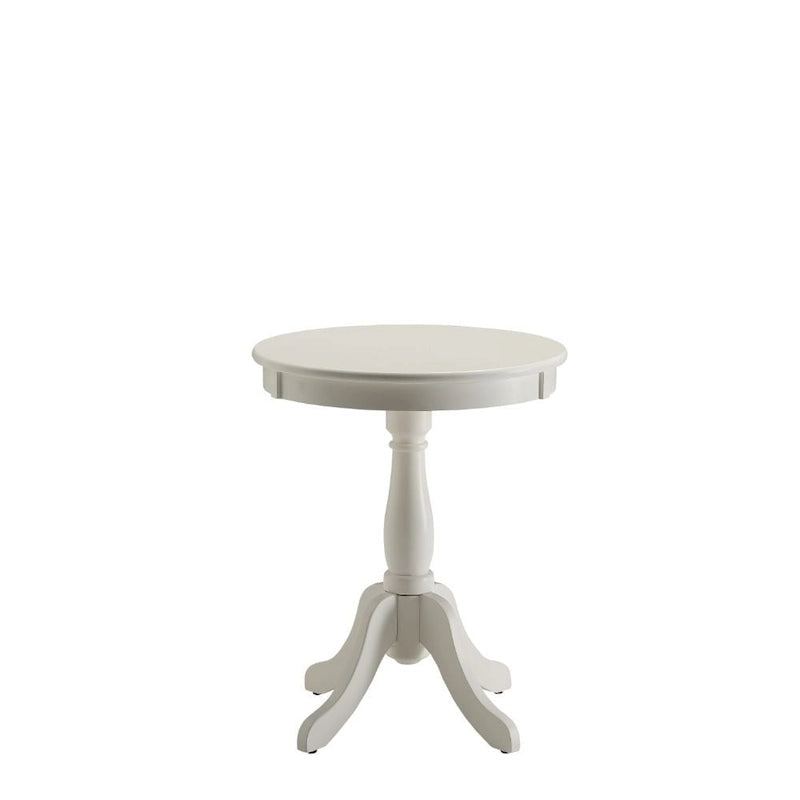 High Round Wooden Pedestal Side End Table with Matte Finish for Living Room or Bedroom - 18L x 18W x 22H