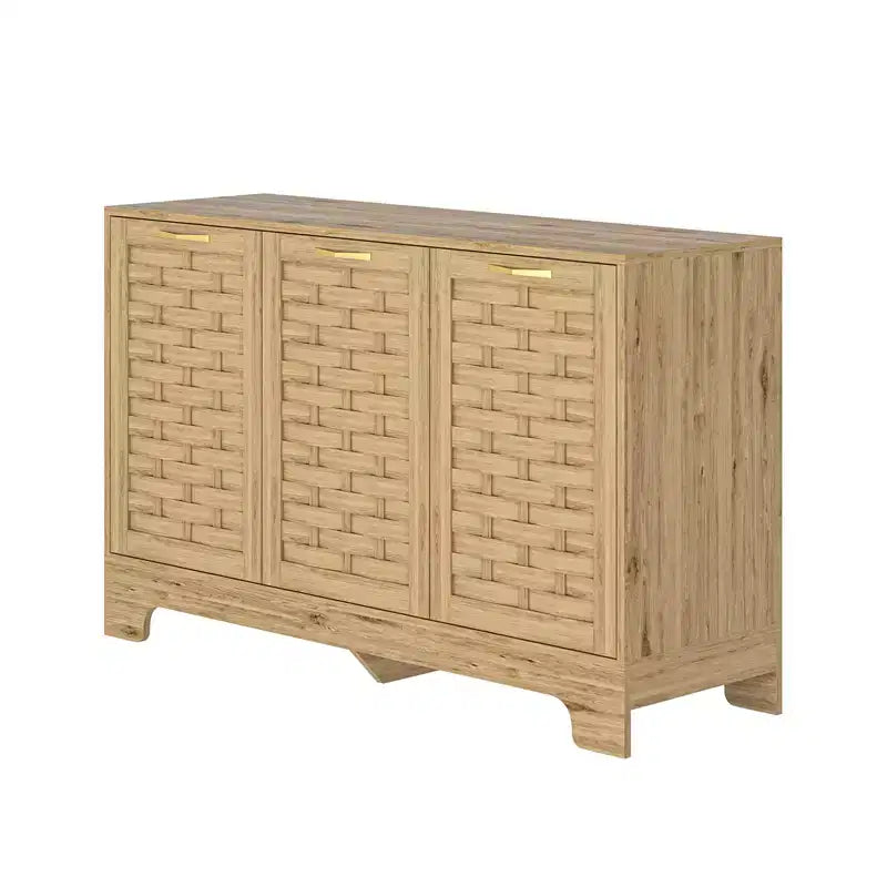 Accent Buffet Cabinet, Anti-Tip Sideboard Storage Cabinet with Adjustable Shelf and 3 Doors for Hallway, Entryway, Dining Room, Living Room