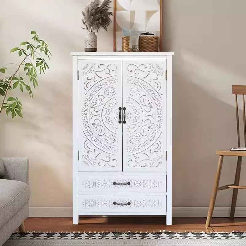 Transitional 26.77'' Storage Sideboard Cabinet with 2 Doors and 2 Drawers