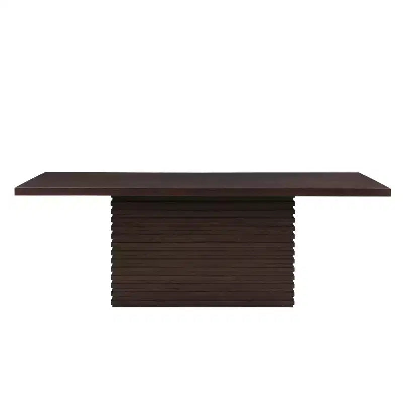 84 Wood Rectangular Dining Table for 6, Pedestal Base