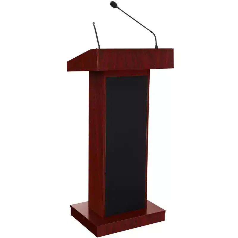 Hampden Furnishings Orator Lectern Lecture Podium Mahogany: Modern Style, MDF Frame, Laminate Surface, Adult Assembly Required