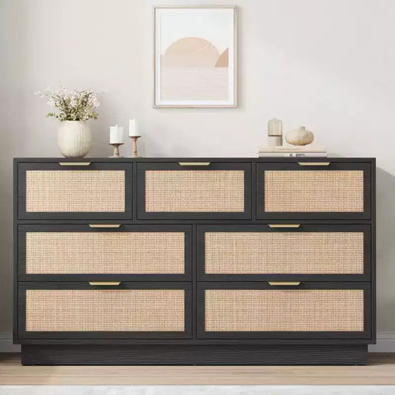 Rattan 7-Drawer Dresser - 55