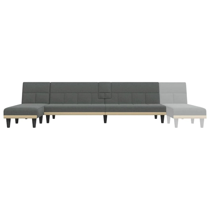 L-shaped Sofa Bed Dark Gray