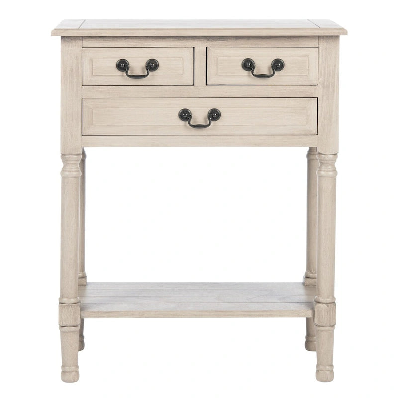 3-Drawer Console Table with Open Bottom Shelf