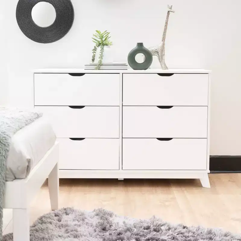 Pensy Solid Wood Mid-Century Modern 6 Drawer Dresser - Powell