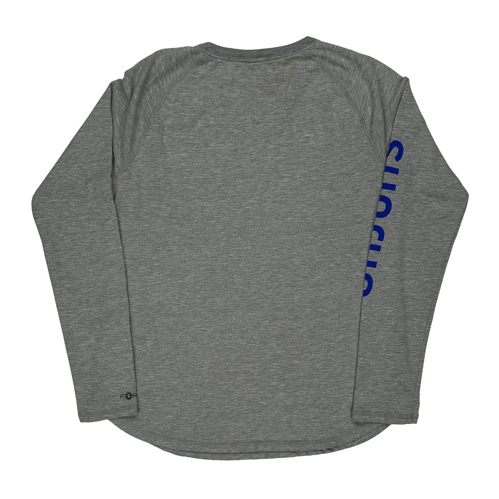 Women's Grey Long Sleeve Crew Neck Cotton T-Shirt Regular Fit