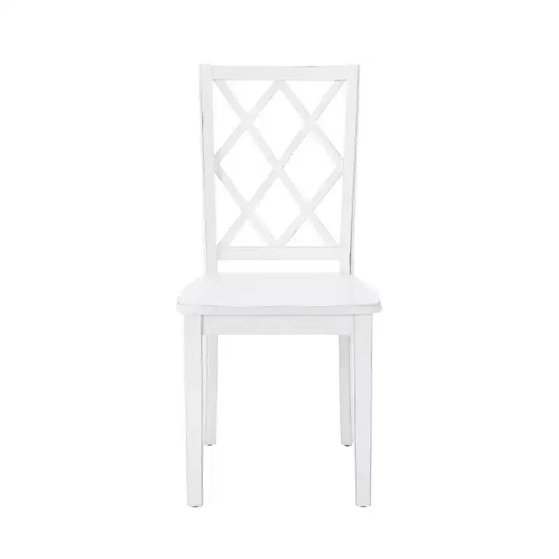 5pc Harleau Solid Wood Dining Set White - Powell: Rectangle Table, 4 Chairs, Nautical Style