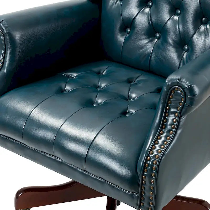 Modern swivel executive chair with tufted backrest