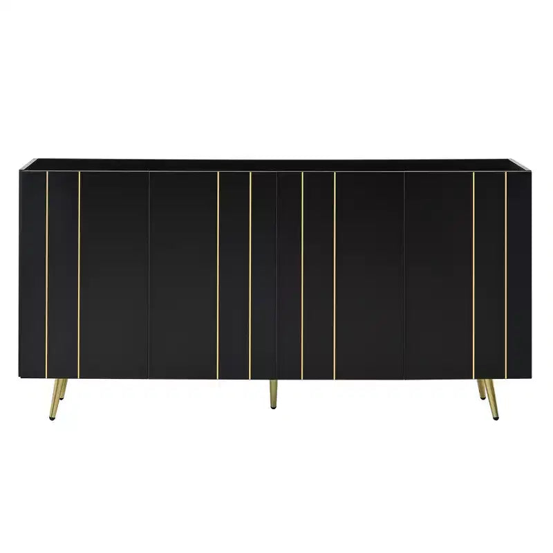 CLIHOME Luxurious Shoe Cabinet with 5 Metal Legs, Modern TV Stand with 4 Adjustable Shelves for TVs Up to 70, Minimalist Sideboard Cabinet
