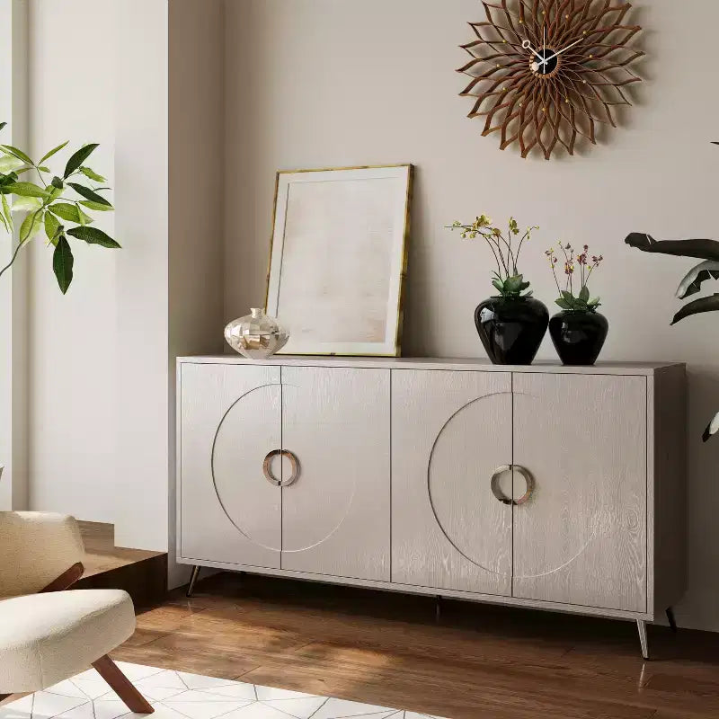 4-Door Lacquer Sideboard  Living Room or Dining Storage