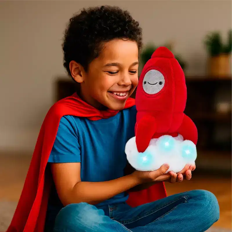 FAO Schwarz 11.5” Glow Brights Space Rocket Plush