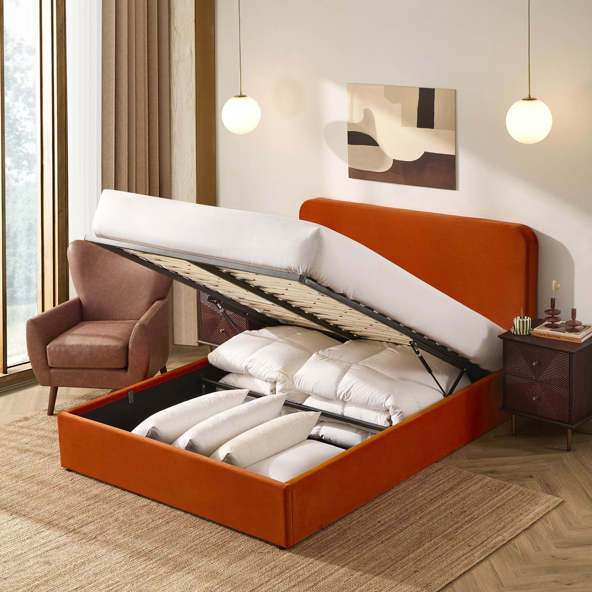 Storage Bed - Bright Orange