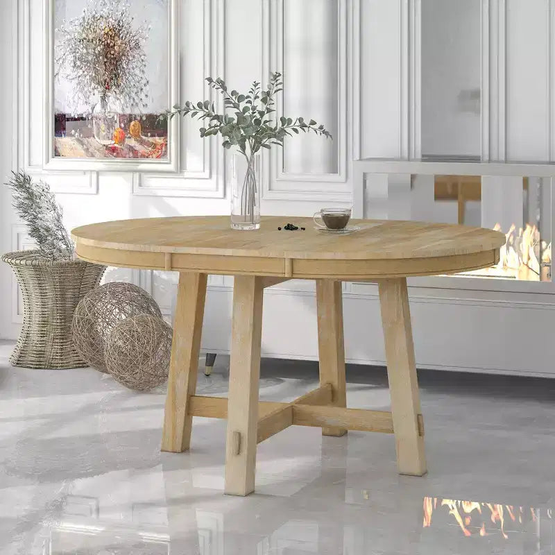 Farmhouse Dining Table with 4-Leg X-Shaped Base and 16