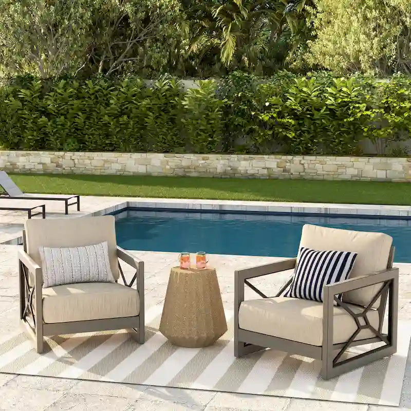 Outdoor Conversation Sofa Chair Furniture with Sunbrella Fabric Cushion