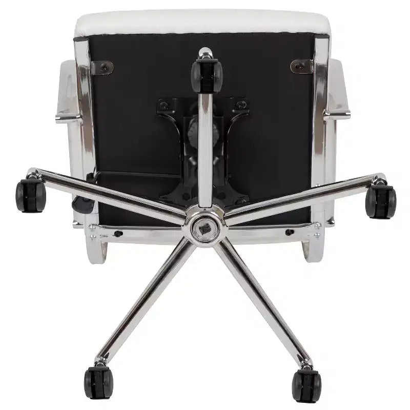 High Panel-Back Ergonomic Executive Office Chair with Padded Metal Arms, 360�� Swivel