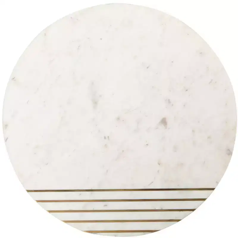 Valerie Marble Accent Table - ACC7202 - White/Brass - Safavieh